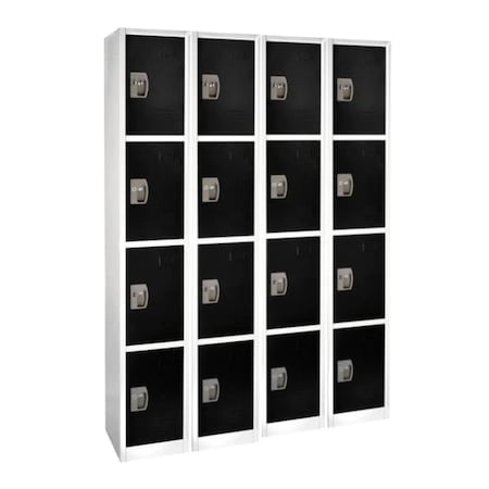 Adiroffice 12 in W, 12 in D, 72 in H, Steel ADI629-204-BLK-4PK